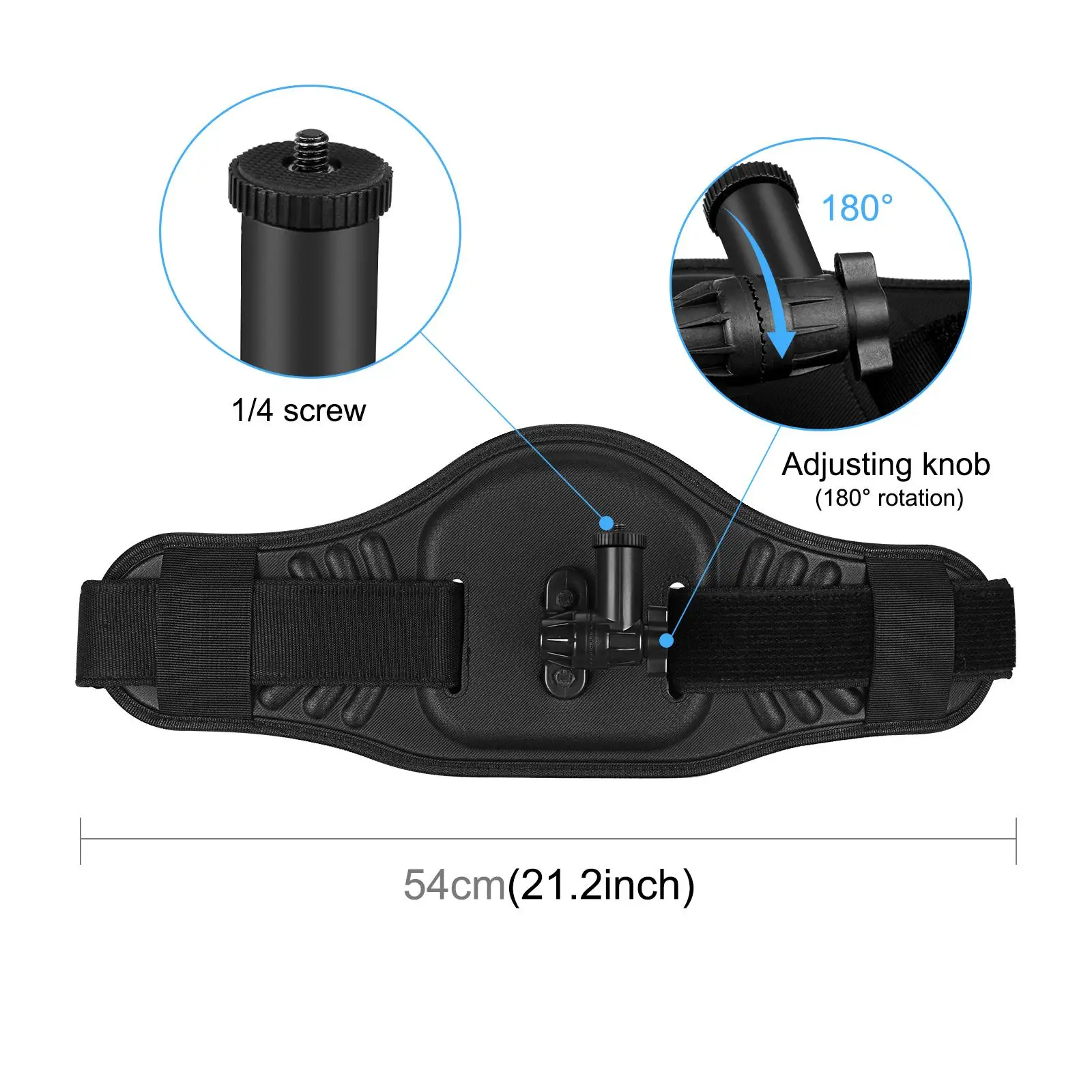 PULUZ 허리 벨트 마운트 스트랩 (고프로, 인스타360, DJI 및 기타 액션 카메라용)