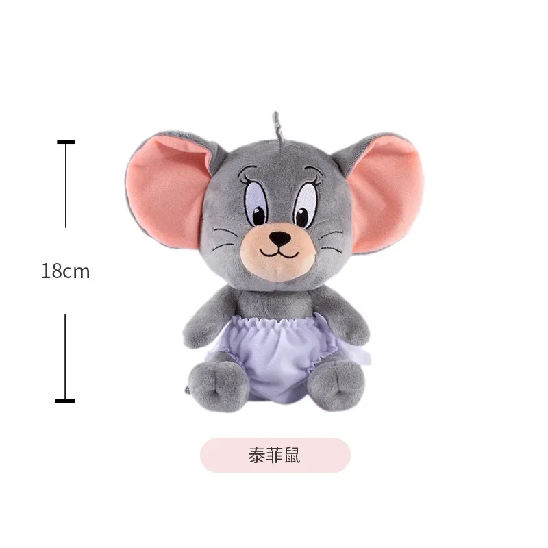 25cm New Tuffy Soft Plush Toys with Imitation Rabbit Fur Fabric, Tom and Jerry Plush Dolls, Cute Tom Cat Throw Pillow
