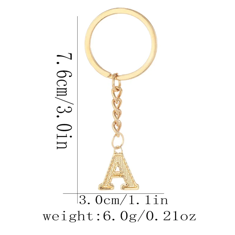 26 Harfli Anahtarlık Baş Harfli Anahtarlıklar Aksesuarlar Çanta Sırt Çantası El Çantası Süsleri İçin Kolye Ucu