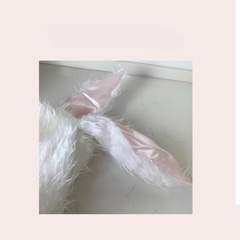 Cute Rabbit Bunny Ears Hat for Women Girls Kawaii Earflap Cap Warm Head Warmer Winter Hat Girls Beanie Halloween Bunny Hats 6