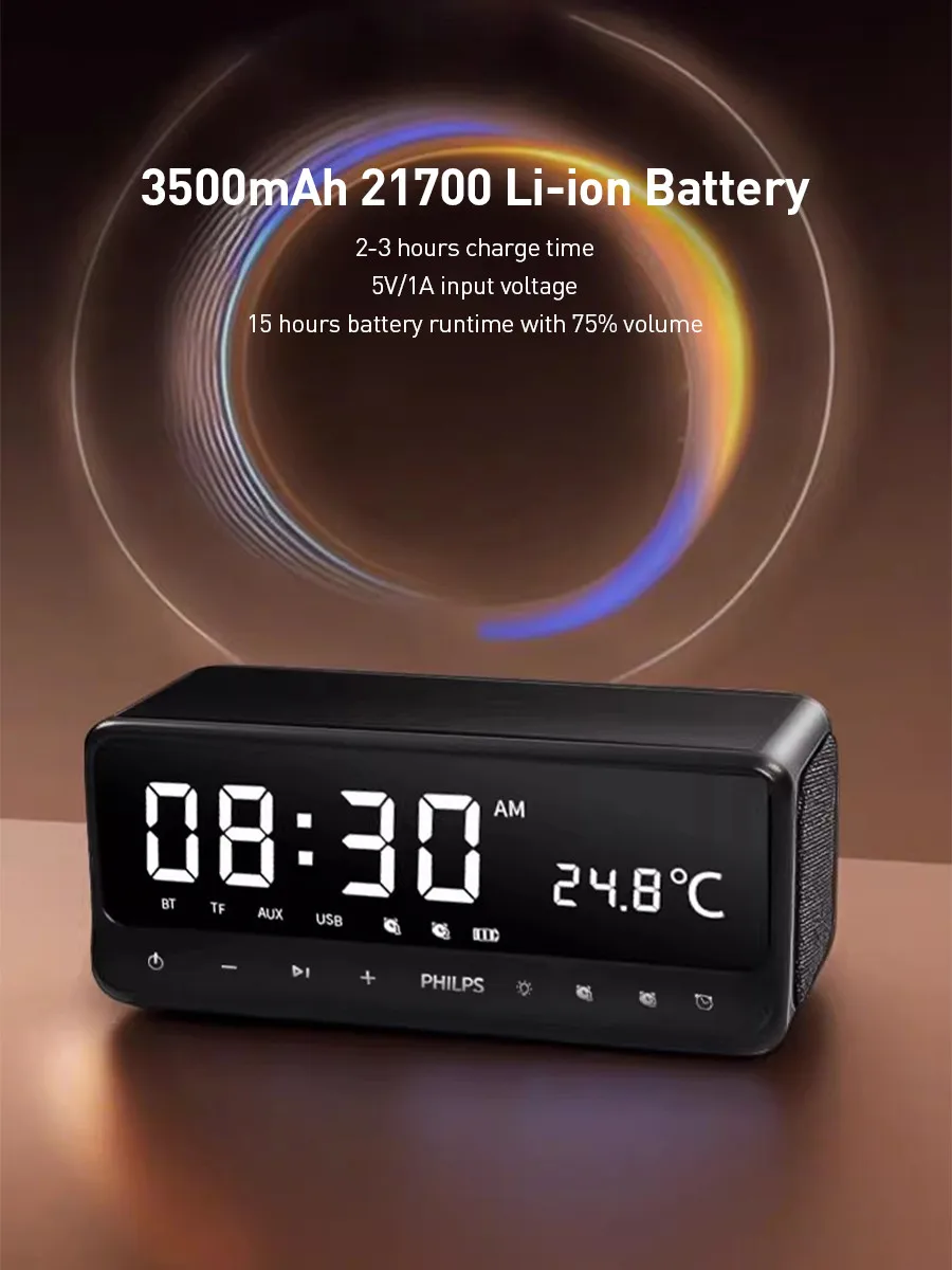 Philips TAS3609 Bluetooth-Lautsprecher mit Echtzeit-Temperaturanzeige_voghion.com