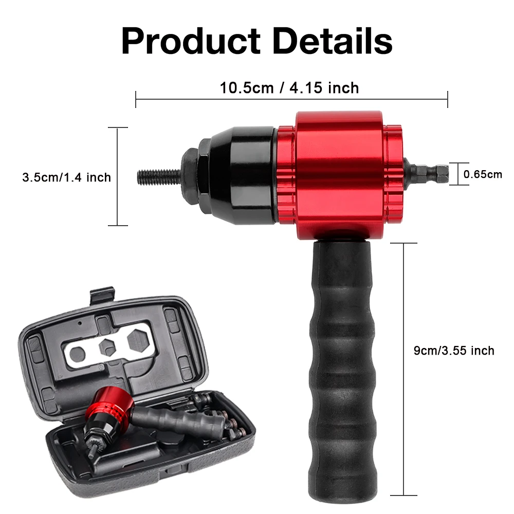 M3 M4 M5 M6 M8 Home Nut Riveting Machine, Industrial Grade DIY Plug-in Nut Quick Riveting Tool, Electric Rivet Nut Gun Converter