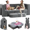 Children's Sofas, 22Pcs Modular Kids Play Couch, Floor Sofa for Children, 1000+DIY Creativing Playroom Furniture for Toddlers 1