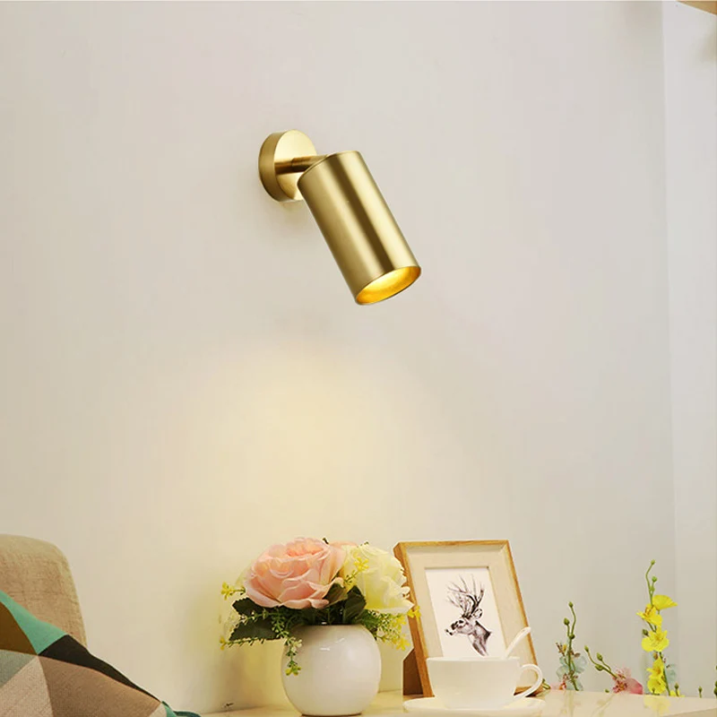 Golden Vintage Industrial Wall Sconce Light GU10 Black White Surface Mounted Rotatable Ceiling Track Bedroom Store Aisle Fixture 2
