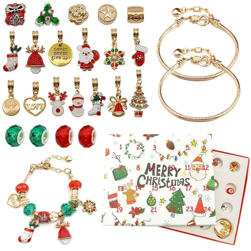 Christmas Advent Calendar 24day Countdown Calendar Advent Surprise Blind Box DIY Creative Bracelet Ornament Christmas Gift christmas countdown calendar christmas advent calendar