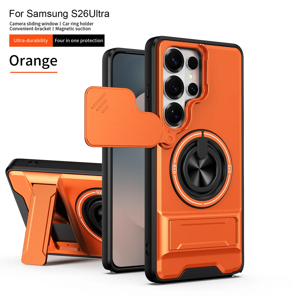 Durable Phone Case with Lens Protect & Ring Holder