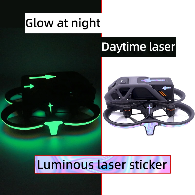 

For DJI Avata Drone Daytime Cool Laser Sticker Night Luminous Sticker Protective Film Skins Accessories