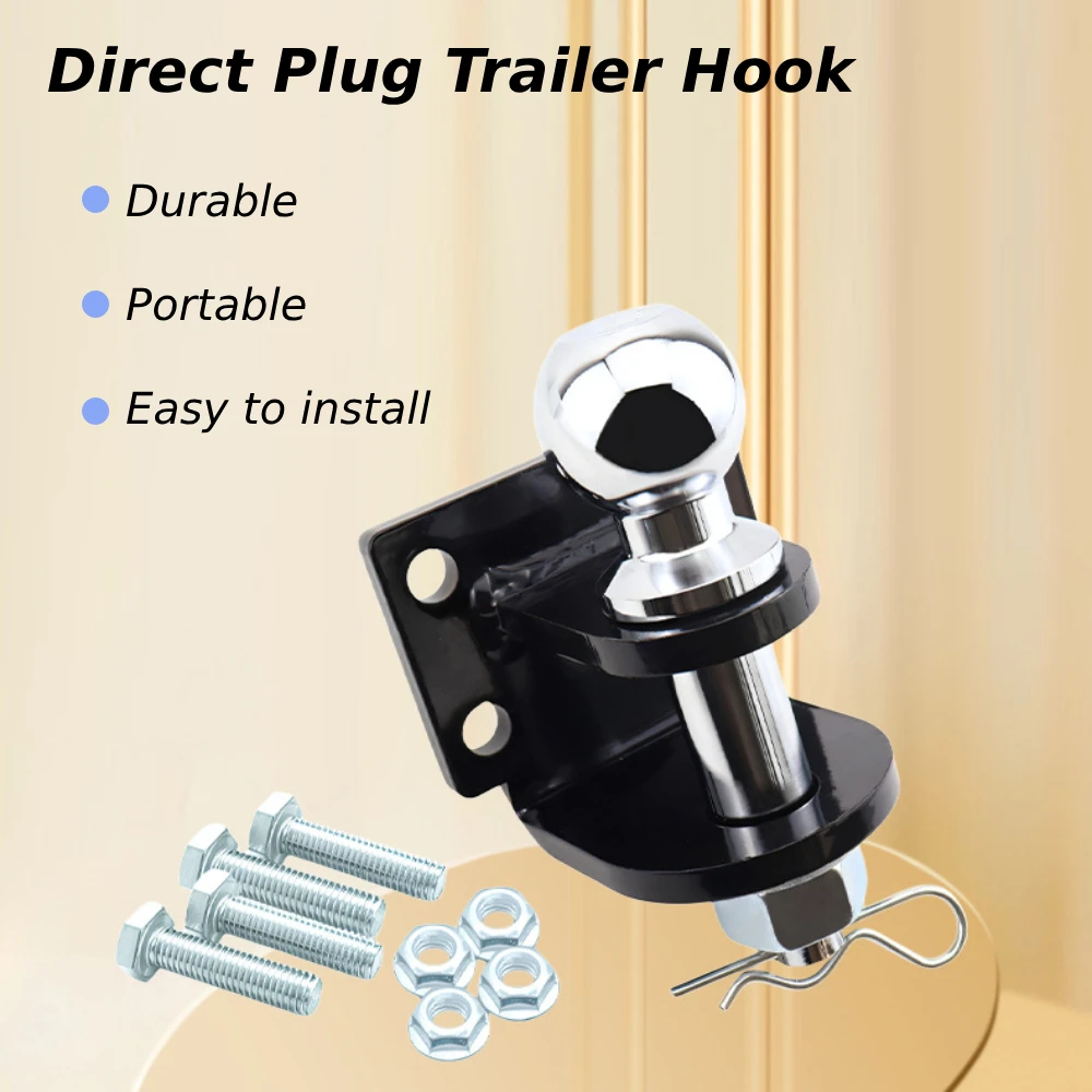 Generic Trailer Hook Heavy Duty Steel for RV Towing Vehicle Convenient Connection Simple Installation Towing vehic trailer hook