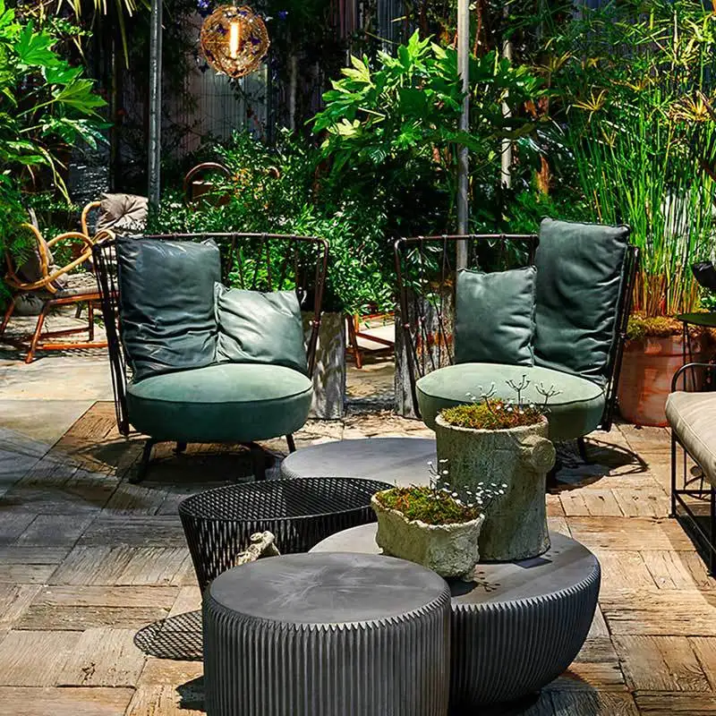 

Italian hollow light luxury single chair