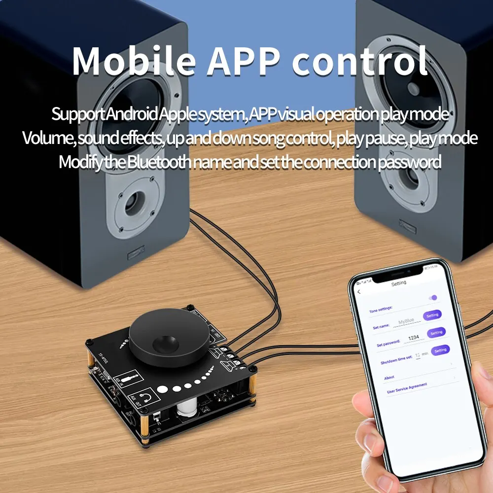 YS-AP50L 50W + 50W Mini Digital Stereo Amplifier 50WX2 Speaker Power Amplifier Board Module Bluetooth-compatible 5.0 headphone amplifier audio amplifier board stereo amplifier portable dac amplifier audio amp adapter