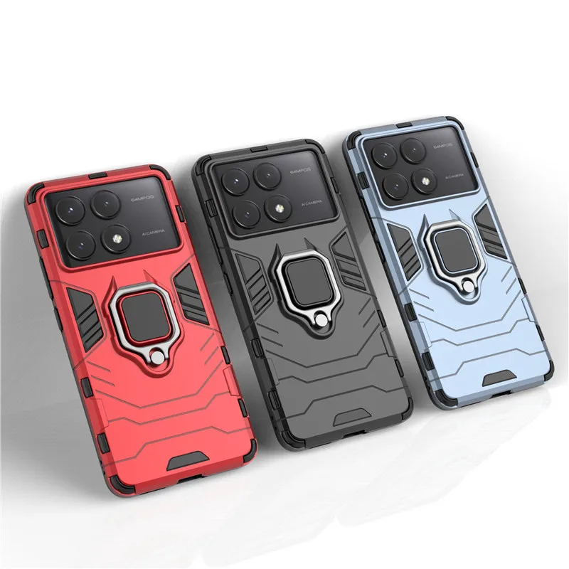 

For Redmi K70E Case For Xiaomi Redmi K70E Cover 6.67 inch Shockproof Armor Hard PC Holder Silicone Bumper For Redmi K70E