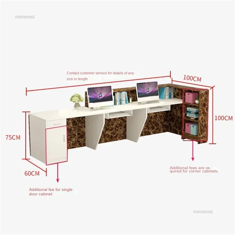 Modern Front Desks Office Wood Furniture Tables Cashier Reception Desk Practical Beauty Salon Information Counter Office Table