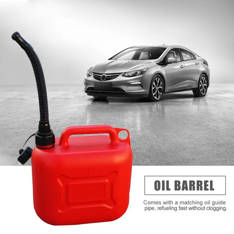 

5L 10L 20L Red Car Gases Can Auto Fuels Containers With Petrol Can Spout Vertical Fuels Bucket With Handles For Gasolines Cars