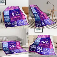 1PC 50th Birthday Gift Blanket 50 * 60 inches, creative gift, flannel blanket 2