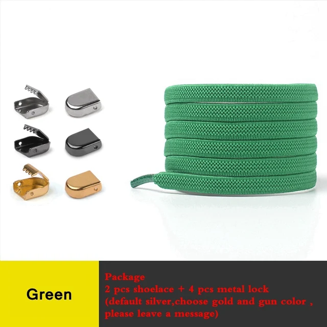 No Tie Flat Hiking Running Shoe Lace Elastic Shoelaces Outdoor Leisure Sneakers Quick Safety Flat Shoelace Kids Adult Lazy Laces Green
