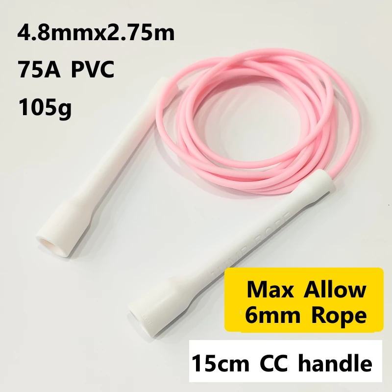 Long CC handle 15cm robust anti break easy hold beginner soft pvc jump rope skip freestyle elevate excersise fitness 5