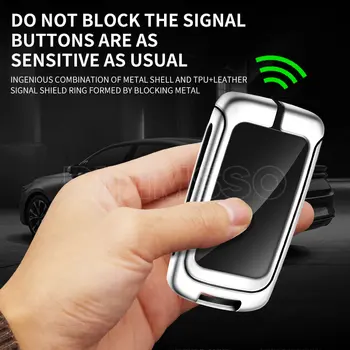 Custodia per chiave a distanza per auto in pelle metallica Shell per Mazda 3 Alexa CX30 CX-30 CX-5 CX5 CX-3 CX3 CX8 CX-8 CX-9 CX9 custodia protettiva Fob Bag - Custodia per chiave a distanza per auto in pelle metallica Shell per Mazda 3 Alexa