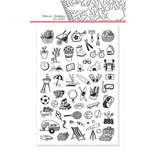 12pcs/set Vintage Weather Journal Stamp DIY Wooden Stamps for Scrapbooking  Stationery Scrapbooking Standard Stamp