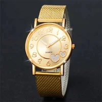 6PCS/Set Fashion Heart Women's Watch Plastic Band Analog Golden Quartz Watches Butterfly Jewelry Set(Without Box) - Image 2