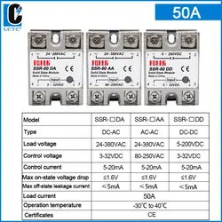 LCTC Single Phase Solid State Relay (SSR) - High - Performance Non - Contact Switch, 24 - 380VAC, 10A to 100A Capacity - 50A