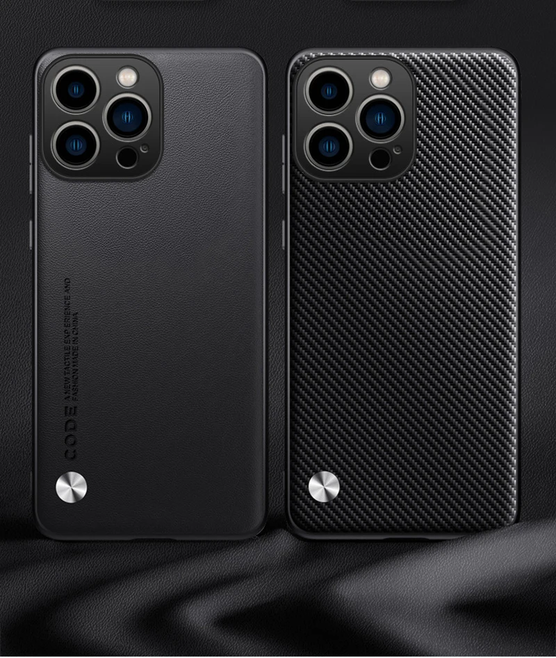 Eucagr Luxus ultra dünne Leder Handy hülle für iPhone 16 15 14 13 12 11 Pro max xr xs max schlichte Haut stoß feste weiche Rückseite – Detail 4