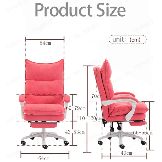Simple Computer Chair Office Home Boss Chair Comfortable Net Red Anchor Chair Can Lie In Pink