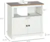 Farmhouse Under Sink Bathroom Cabinet, Pedestal Vanity Storage Cabinet with Double Doors and Storage Shelves, Bathroom Organizer 3