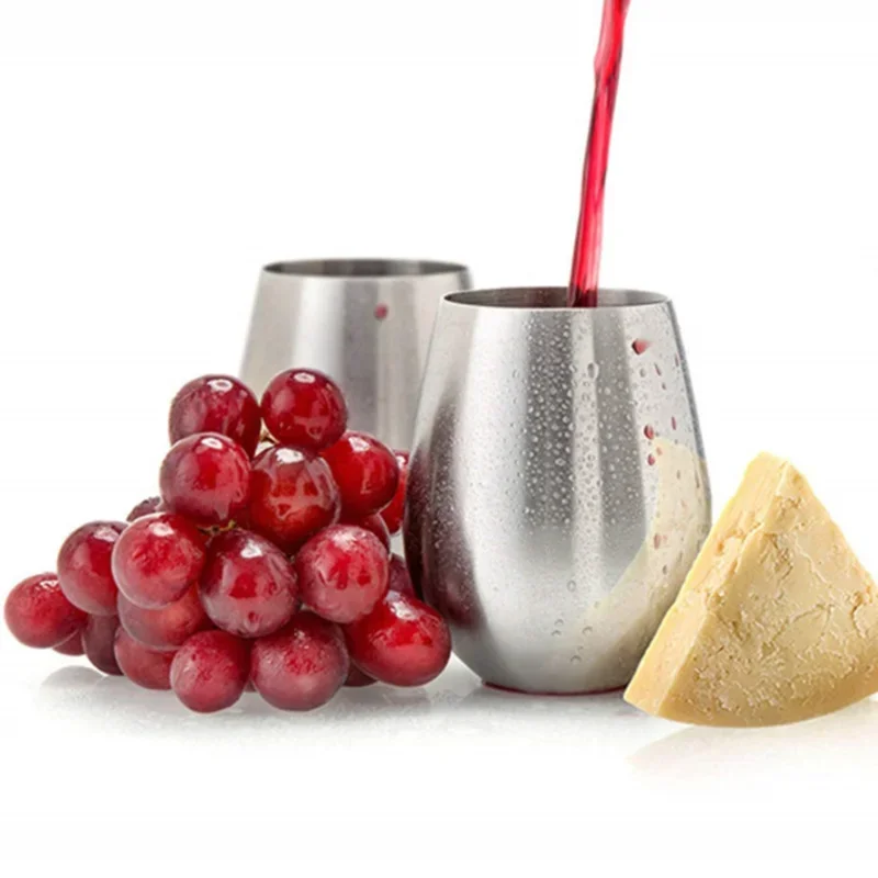 500ml Stainless Steel Beer Cup Wine Tumbler Bottomless wine glasses Cocktail Wine Glasses Big Capacity Metal Cups Camping Travel