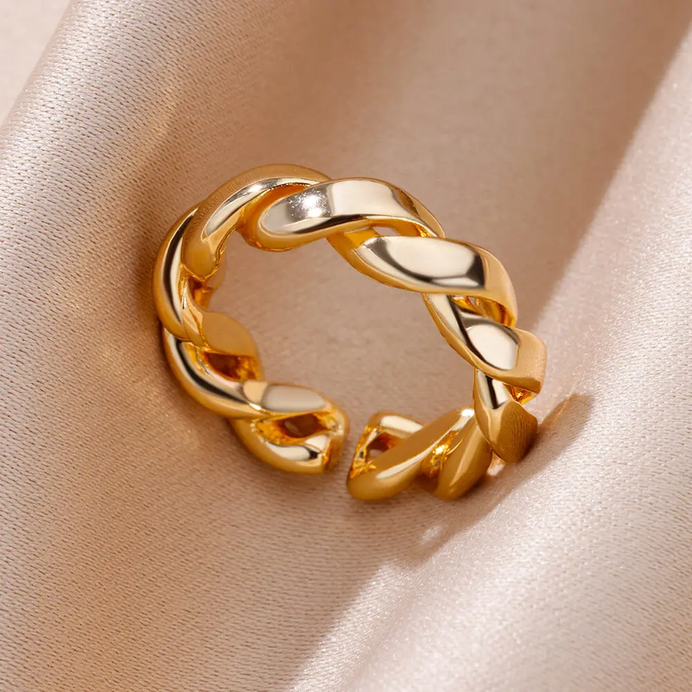 Ring for Women Stainless Steel Angel Feather Gold Color Rings Female Vintage Jewelry Finger Accessories Gift for Her Anillos gold color rings stainless steel ring finger ring gold color ring adjustable rings