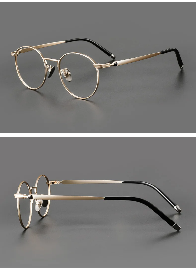 Titanium Reading Glasses - Lightweight Round Frame, Anti Blue Light, Single Focus Lenses
