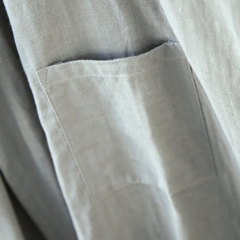 Spring and summer Japanese kimono robe men's pajamas kimono robe breathable long loose bathrobe home service robe men kimono men