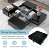 Coffee Table with 4 Hidden Storage Compartments, Table with Extendable Sliding Tabletop, UV High-gloss Design Center Table 5