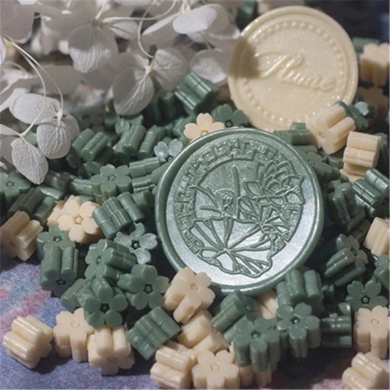 

DIY Cherry Blossom Sealing Bead Stamps Oil Painting Sakura Wax Seal Stamp Beads Envelope Wedding Hobby Card Making Craft Postage