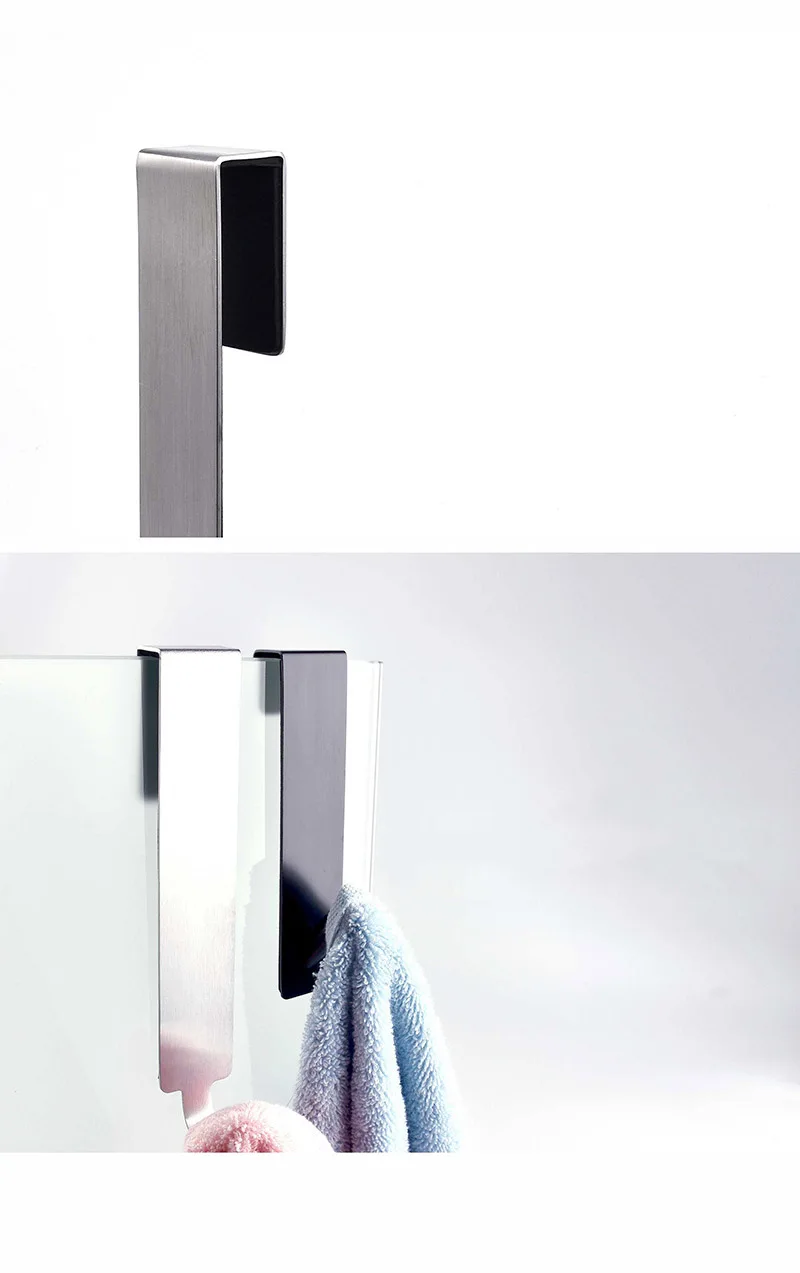 Description Picture 6 of itemStainless Steel Over Glass Door Shower Door Back Shower Towel Rack S-Shape Bathroom Bathrobe Hanger Holder Hooks