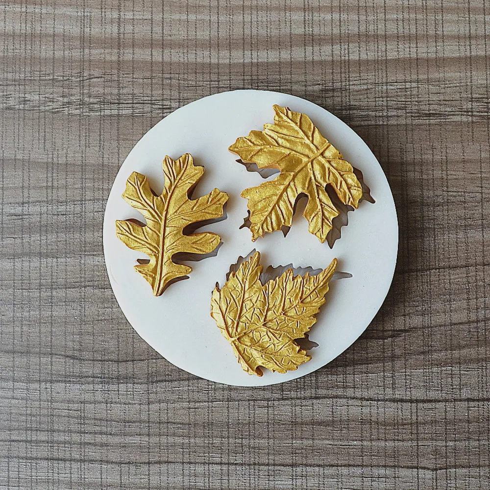 

Luyou 3D Maple Leaves Silicone Cake Fondant Molds Cupcake Decorating Tools Kitchen Baking Molds FM1498
