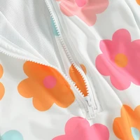 Kids Baby Girl Swimsuits Summer Floral Long Sleeve Zipper Ruffles Jumpsuit Swimwear Beachwear Bathing Suits 6