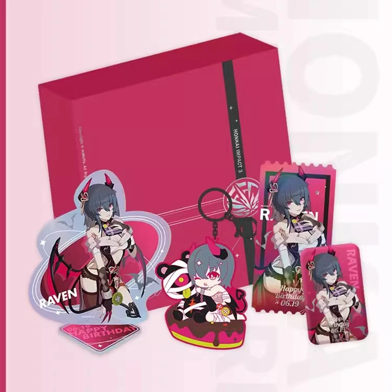 

HONKAI IMPACT 3RD RAVEN Theme 2023 Birthday Gift Box Game Official miHoYo Anime Accessories Set Cos Anime Stand Badge Pendant
