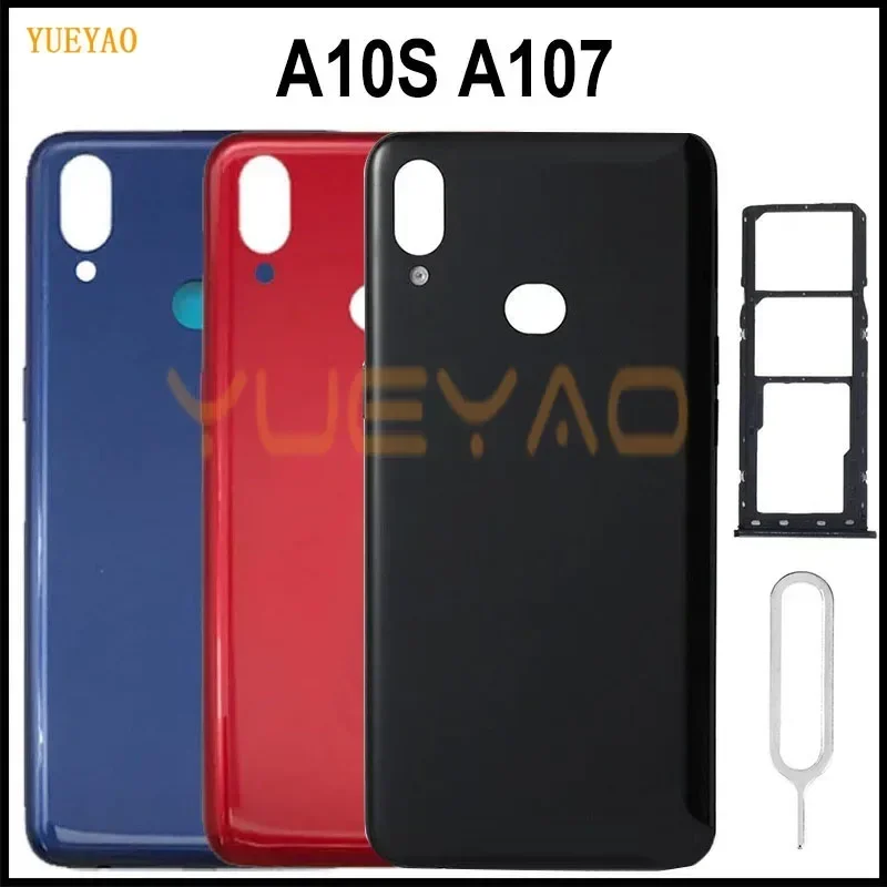 

For SAMSUNG Galaxy A10S A107 A107F Housing Back Battery Cover Rear Protective Door Case Replacement Side Button SIM Card Tray