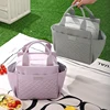 Women Insulated Lunch Bag Oversized Opening Handbag Leak Proof Refrigerated Bag with Side Pockets Suitable for Picnicking 2