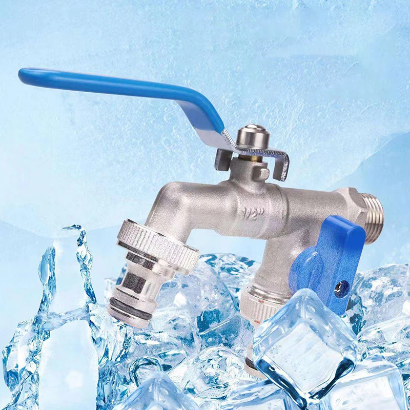 

1PC Double Head Water Faucet 1/2'' 3/4'' Water Splitter Connector Coupling Adapter Valve Switch Garden Hose Irrigation Tap Joint