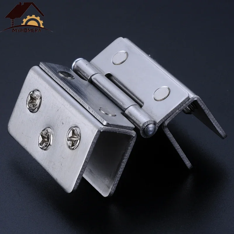 Glass Door Hinge Double Sided Clip Cabinet Cupboard Glass Clamps 180 Degree for 4mm 6mm 8mm 9mm stainless steel hinges door hinges