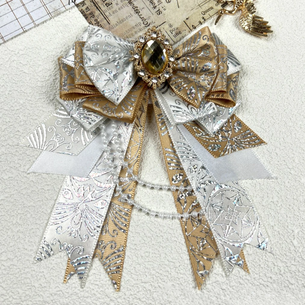 Fashion Women's Collar Flower Bow Tie Clips Handmade Ribbon Gifts