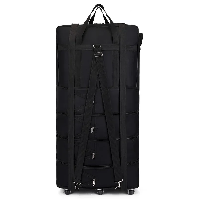 Luggage Bag with Wheels Expandable Folding Oxford Trolley Suitcase  Unisex Carrier Bag Weekend Trip Airplane Luggage Storage Bag