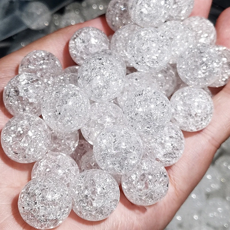 8-16mm transparente gemischte rissige Acryl kristall perlen runde Abstands perlen für Schmuck herstellung DIY Handarbeit Armbänder Halsketten – Detail 7
