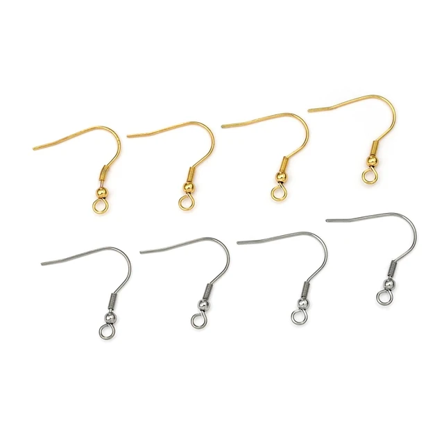 50Pcs 304 Stainless Steel Earring Hook Ear Wire Findings Colorful