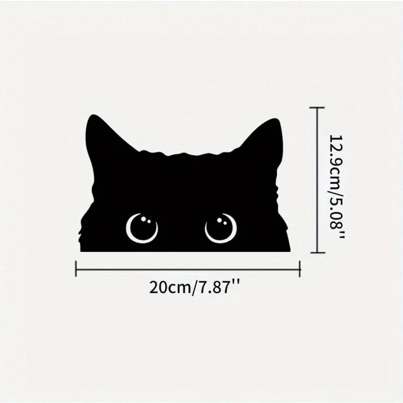 Adorable Big-Eyed Cat Vinyl Car Sticker - Waterproof Decorative Accessory