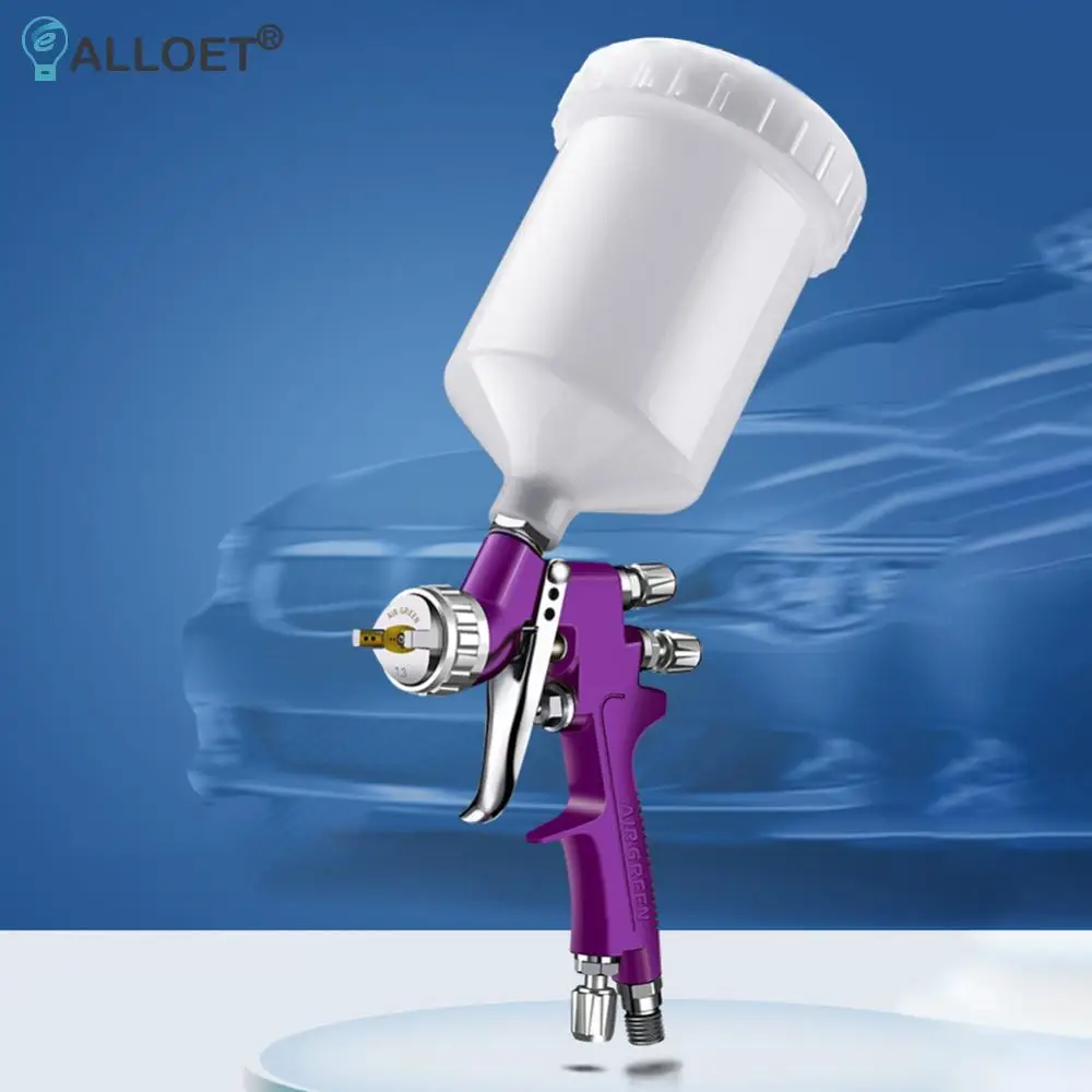 HVLP Pneumatic Spray Paint Kit 1.3MM Nozzle Paint Airbrush Spray Tool for Automotive Furniture Leather Repair