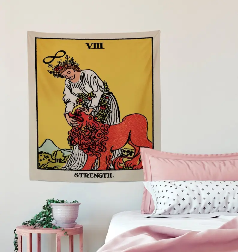 Strength Tapestry-Rider Waite Strength Tarot Card Tapestry