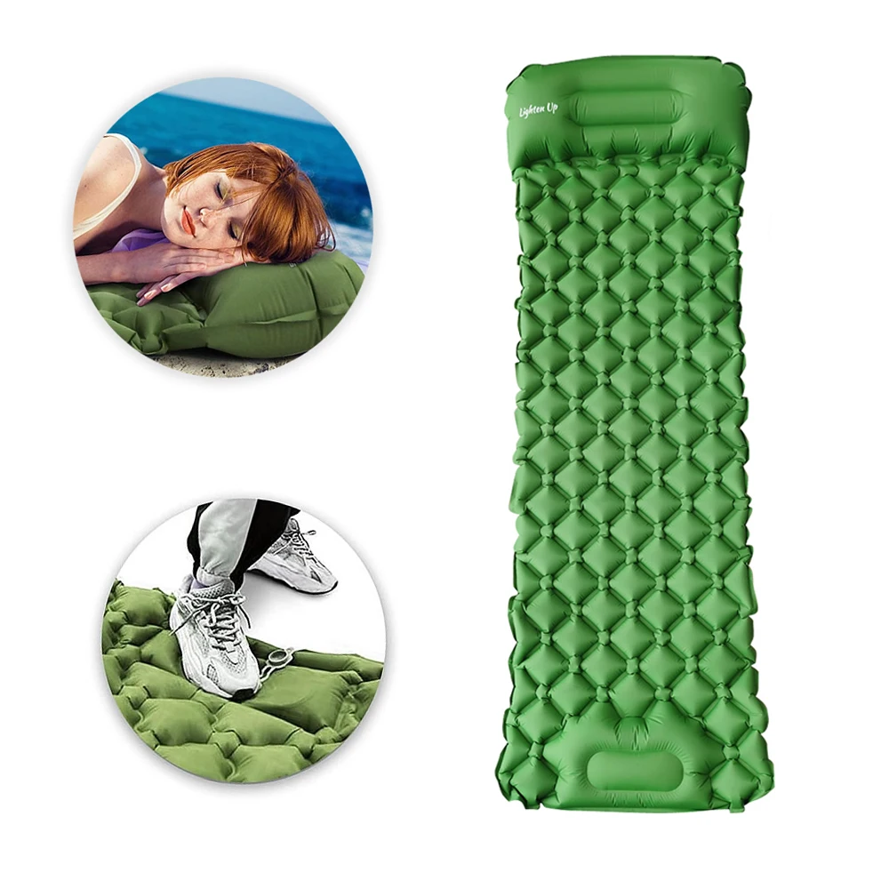  XGZ Alfombrilla de camping con almohada, colchón inflable,  ultraligero, impermeable, colchón, colchón, colchón, portátil, plegable,  inflable, para acampar, cama individual, bomba inflable incorporada :  Deportes y Actividades al Aire Libre