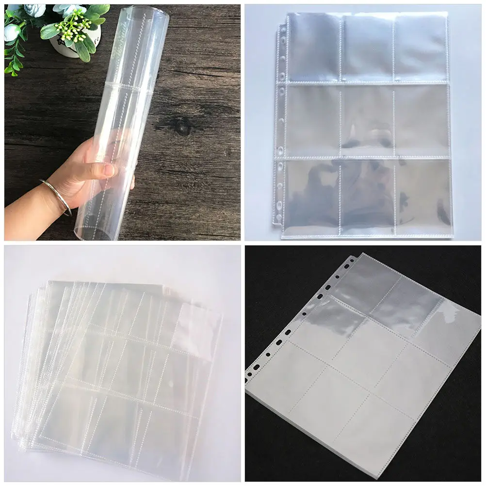 50pcs 투명 사진 슬리브 사진 카드 수집품을 위한 프리미엄 플라스틱 페이지 프로텍터 안전 보관 앨범 리필 블라인더